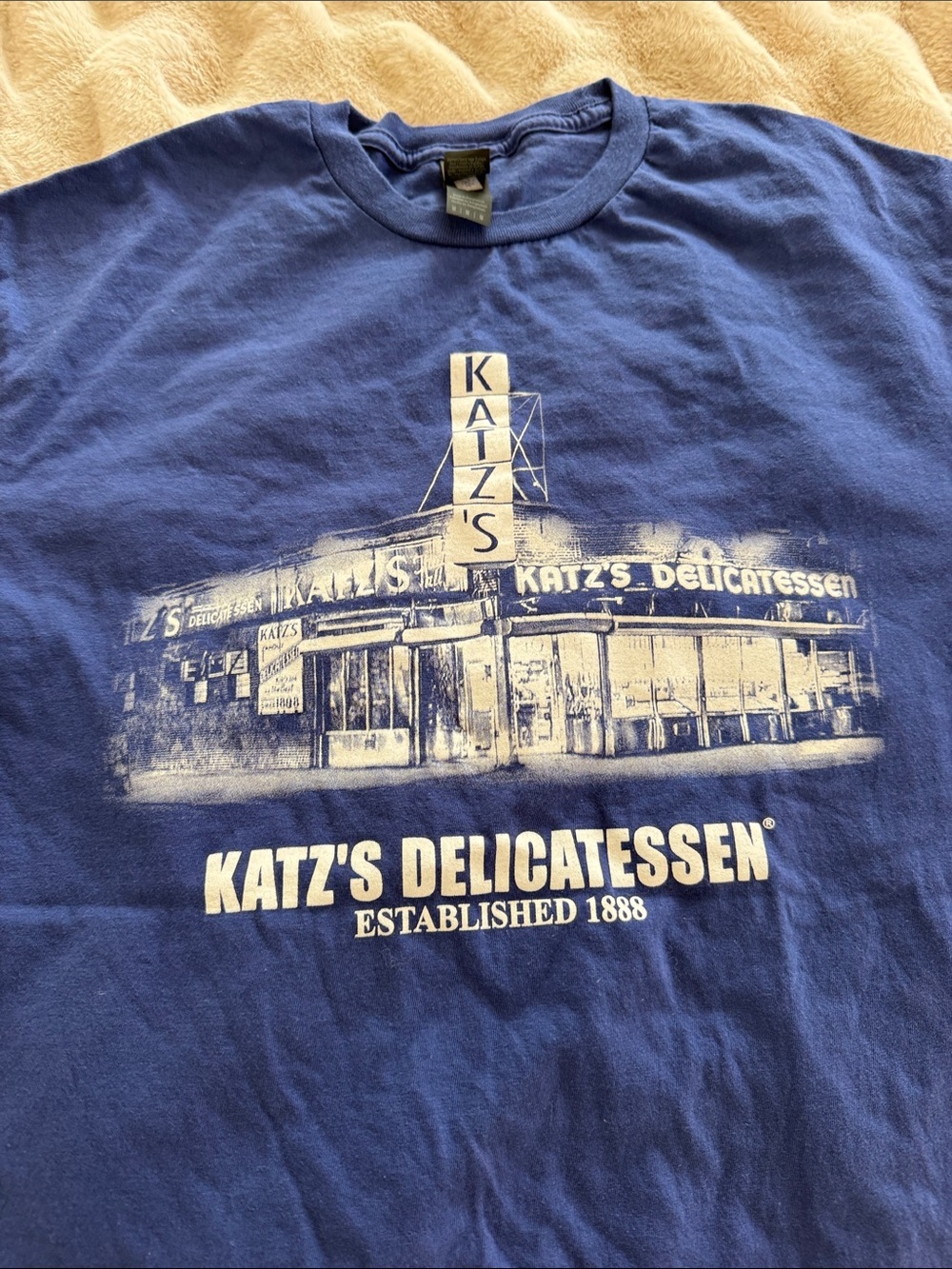 Gildan Blue Katz's Delicatessen Graphic Tee